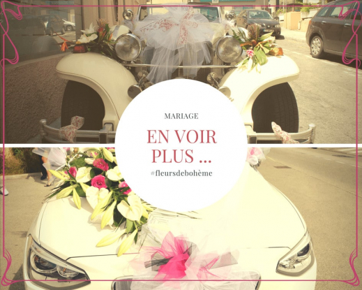 décors capot voiture mariage