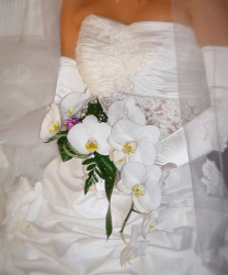 bouquet de mariage orchidée et perle theme chic cote d'azur