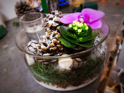centre de table deco pour noel theme hiver