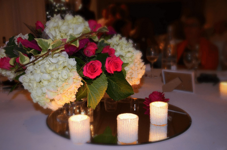 centre de table deco mariage avec bougies
