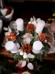 centre de table en forme de couronne pour noel