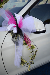 decoration sur retroviseur voiture mariage