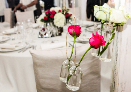 decoration de salle de mariage roses