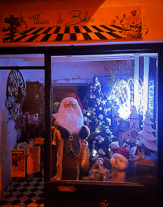 vitrine du magasin de fleurs a saint laurent du var pour noel
